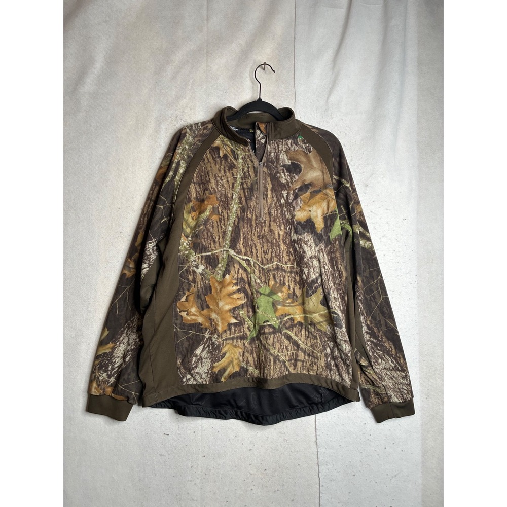 Scent Blocker Mens XL Camo 1/4 Zip Pullover Hunting Shirt Activated Carbon Brown